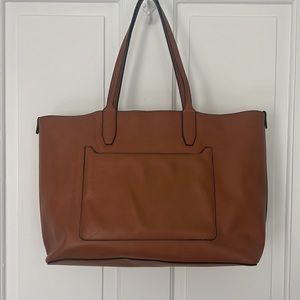 Faux leather tote
